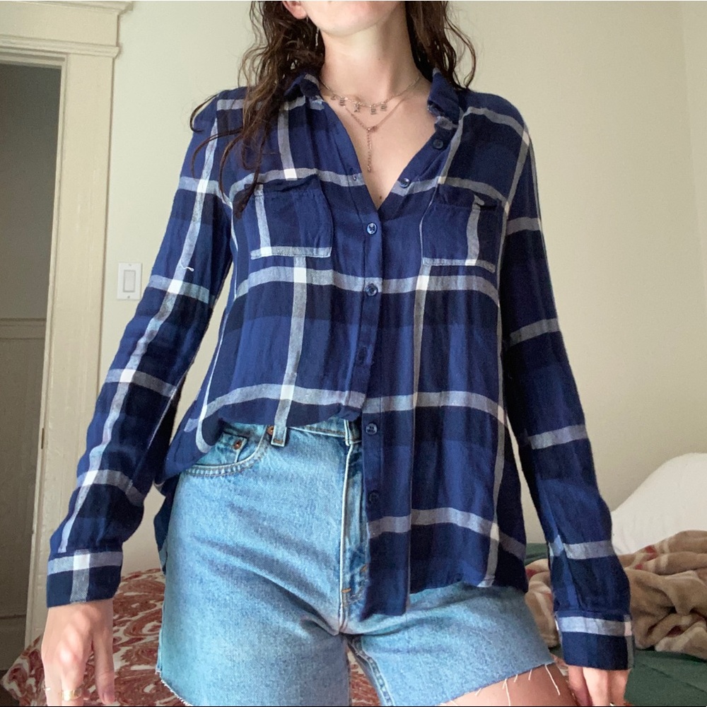 Plaid button-down top / flannel